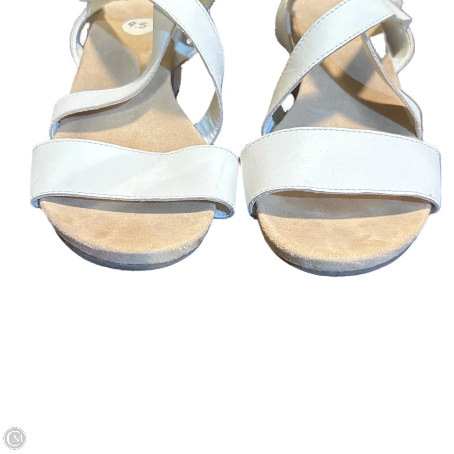 Sandals Heels Wedge In White, Size: 9.5