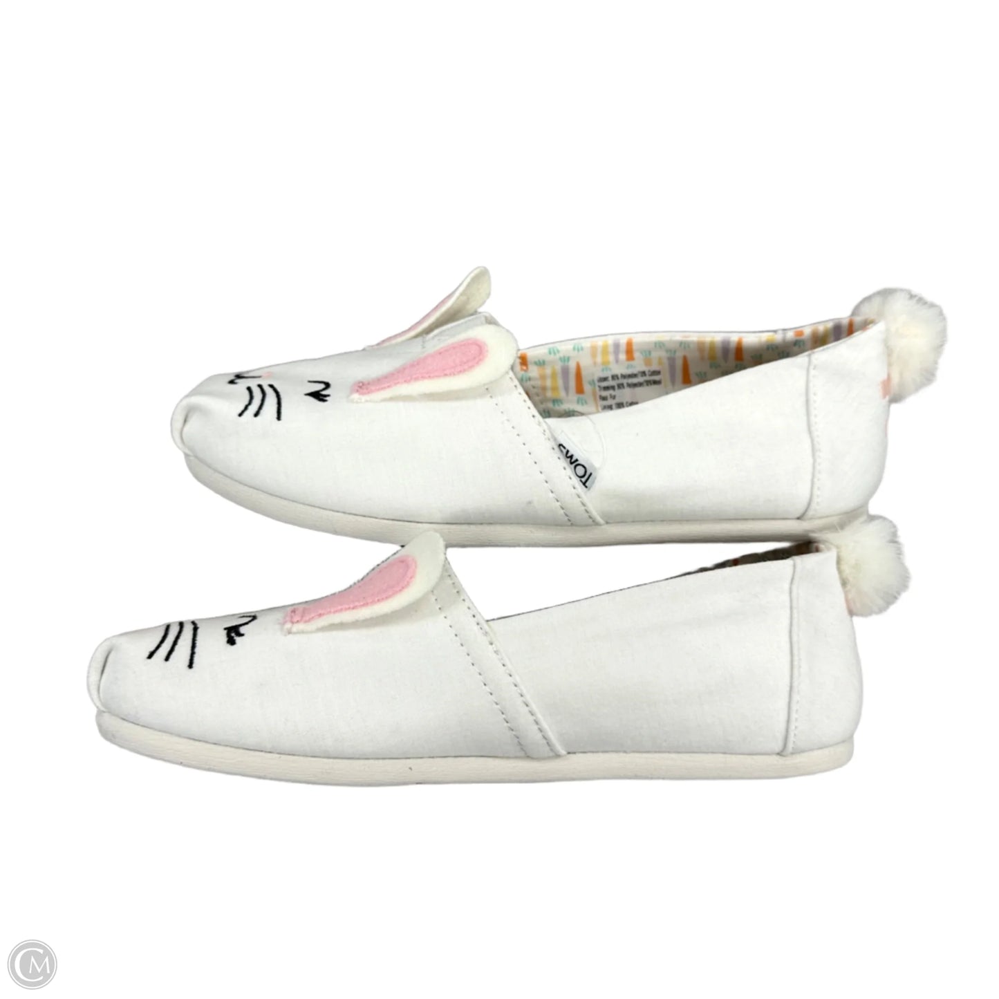 Shoes Flats By Toms In Pink & White, Size: 6.5