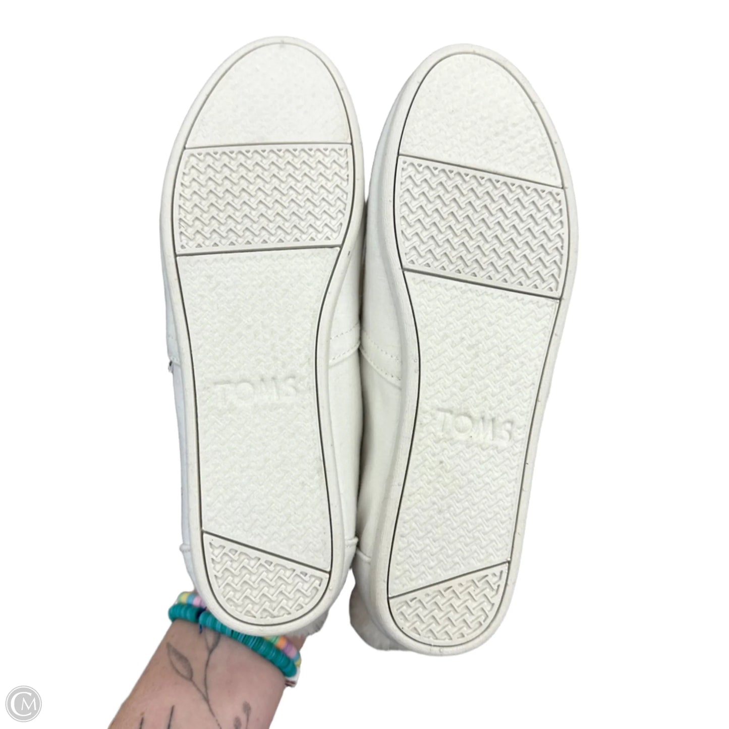 Shoes Flats By Toms In Pink & White, Size: 6.5