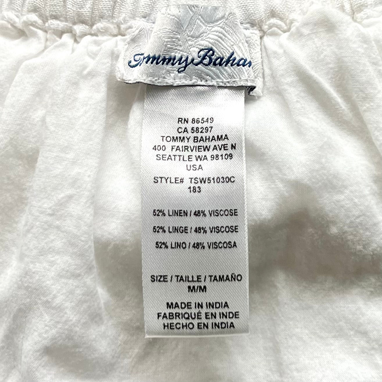 Dress Casual Short By Tommy Bahama In White, Size: M