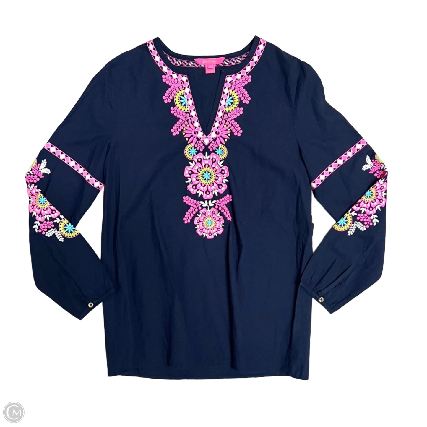 Top Long Sleeve Designer By Lilly Pulitzer In Navy, Size: Xs