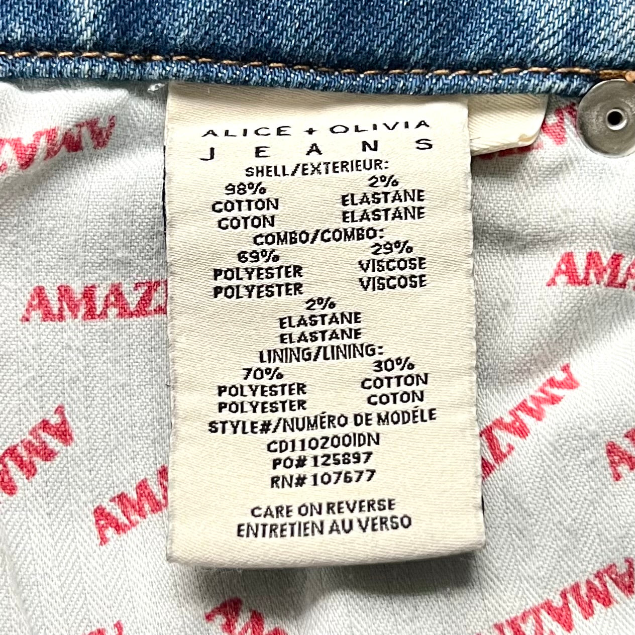 Jeans Designer By Alice + Olivia In Blue & Red, Size: 0