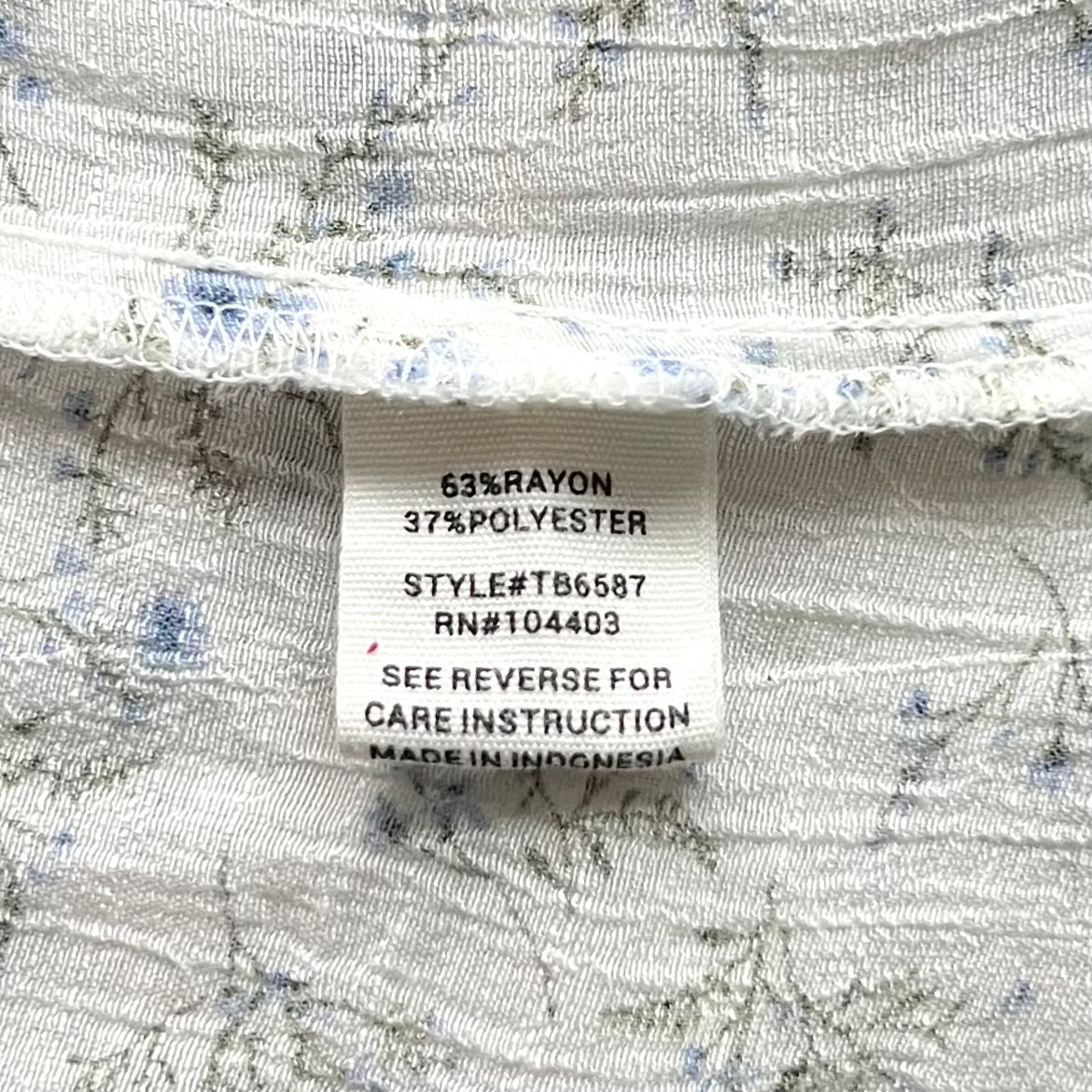 Top Short Sleeve By Mine In Blue & White, Size: L
