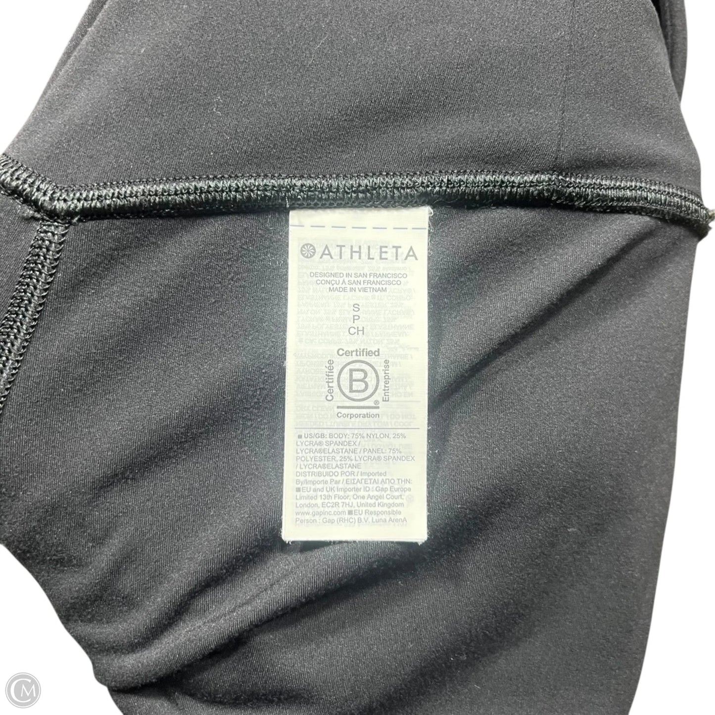 Athletic Leggings By Athleta In Black & Orange, Size: S