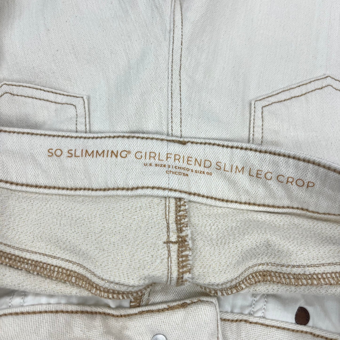 Jeans Straight By Chicos In Cream, Size: 2