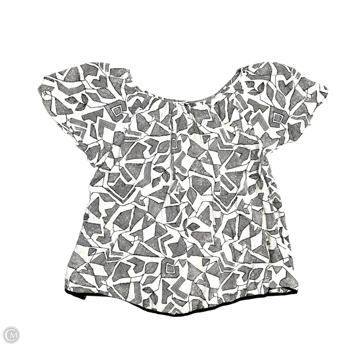Top Short Sleeve By Floreat In Black & White, Size: S
