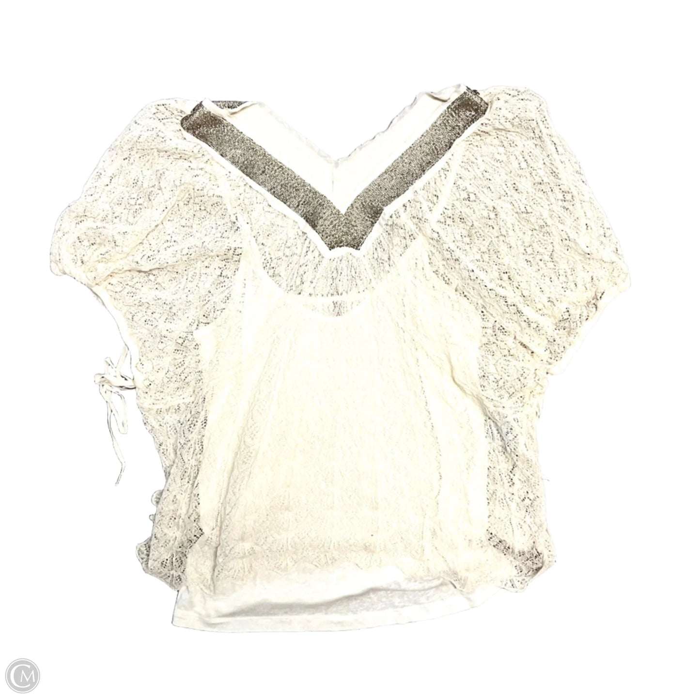 Top Short Sleeve By Knitted And Knotted In Cream, Size: S