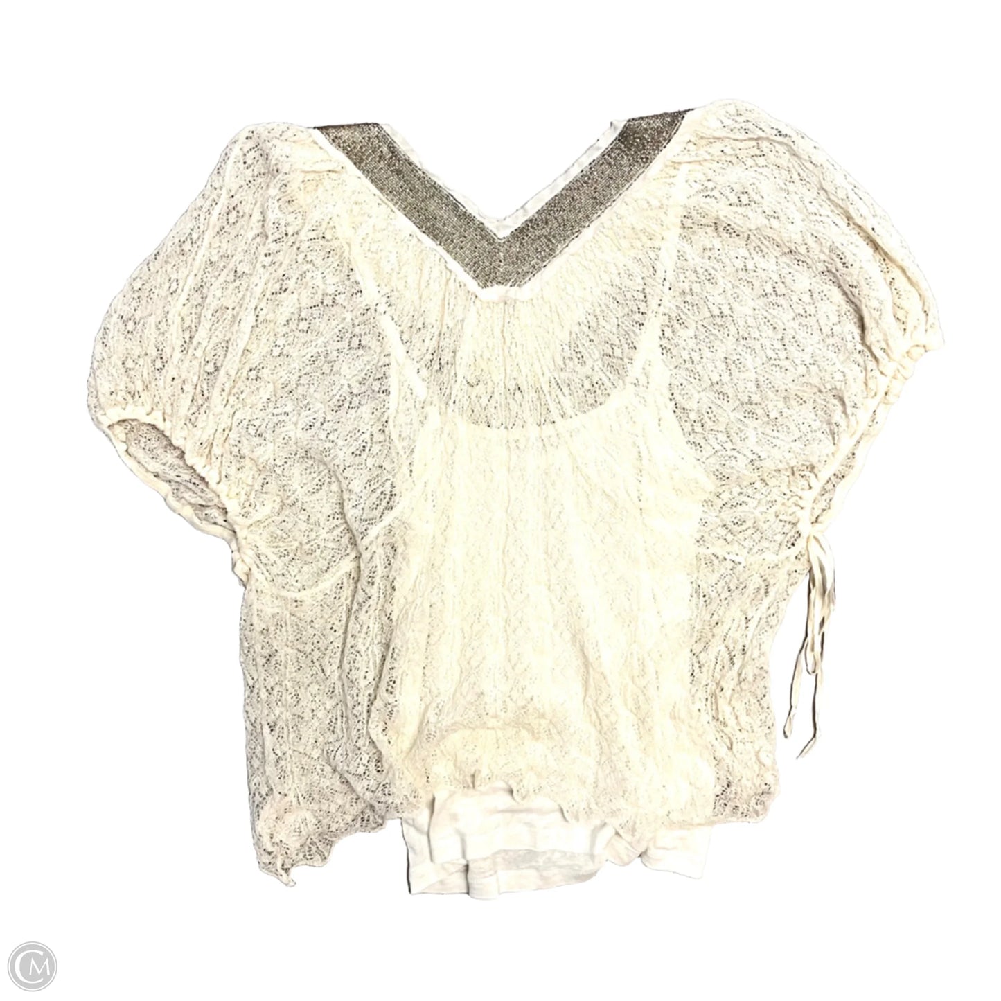 Top Short Sleeve By Knitted And Knotted In Cream, Size: S