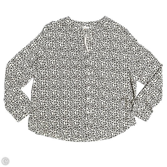 Top Long Sleeve By Blush and Day In Leopard Print, Size: 3x