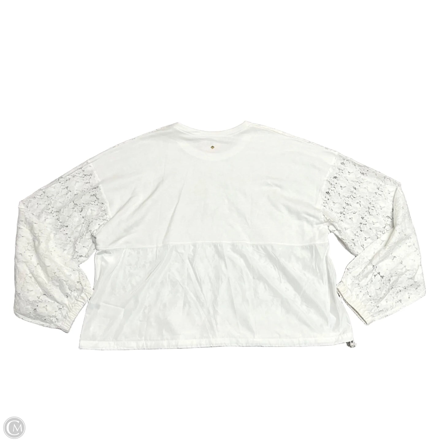 Top Long Sleeve Designer By Kate Spade In White, Size: Xxl