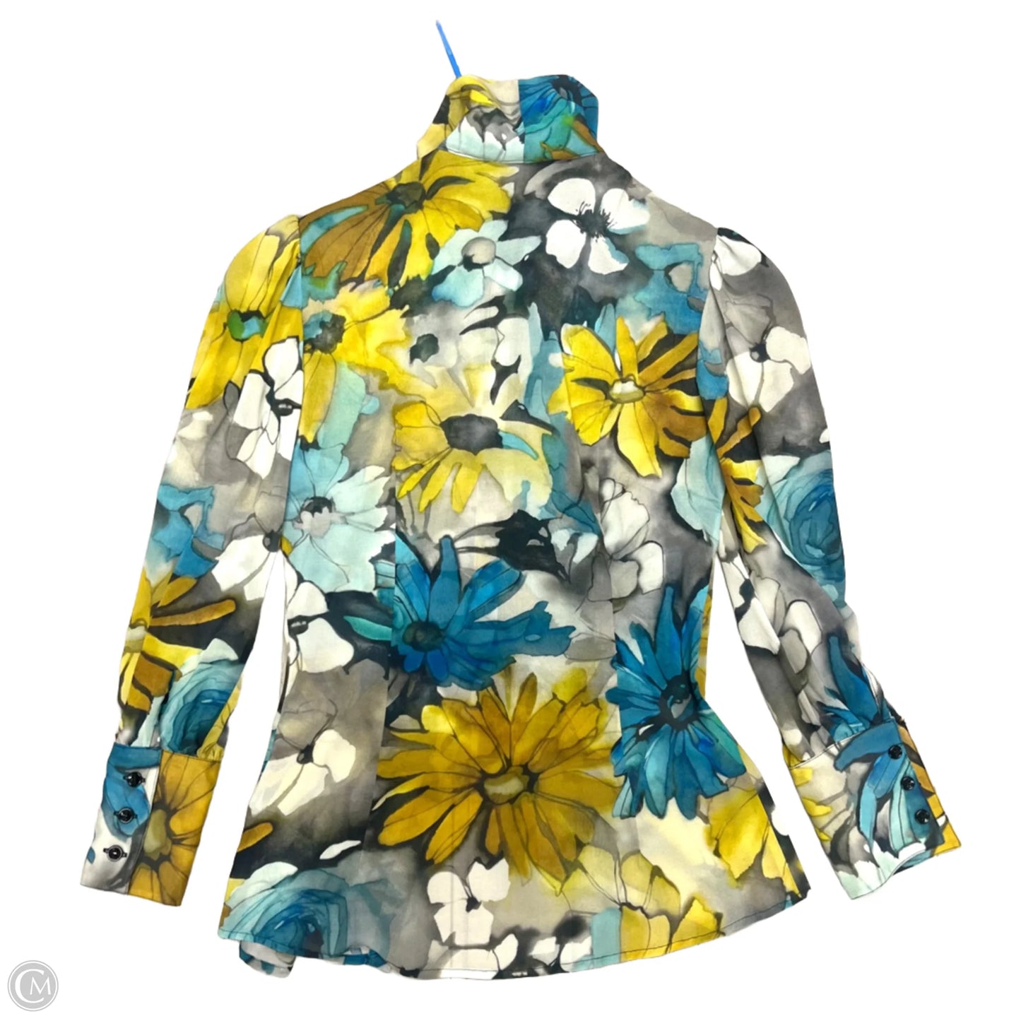 Top Long Sleeve Luxury Designer By Dolce And Gabbana In Blue & Yellow, Size: Xs