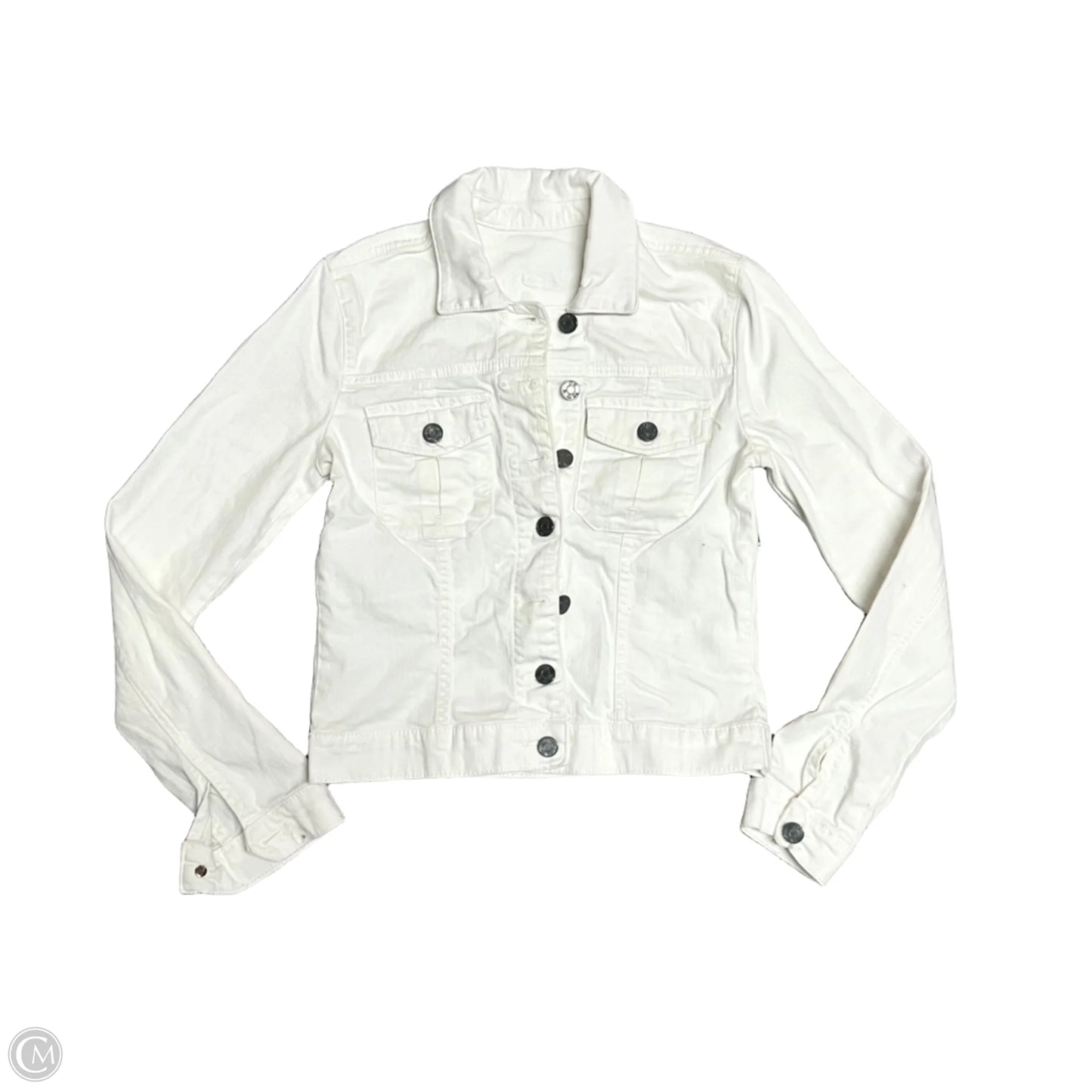 Jacket Denim By Kut In White Denim, Size: Xs