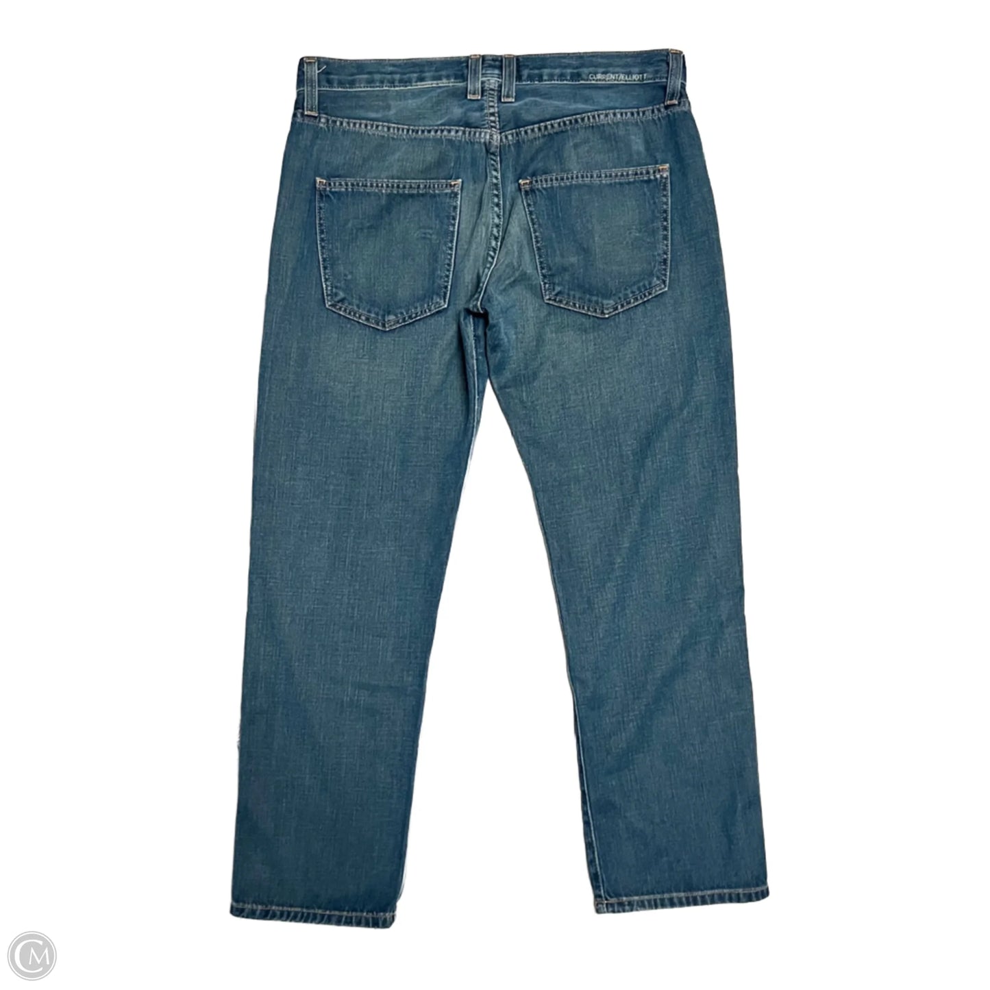 Jeans Straight By Current Elliott In Blue Denim, Size: 2