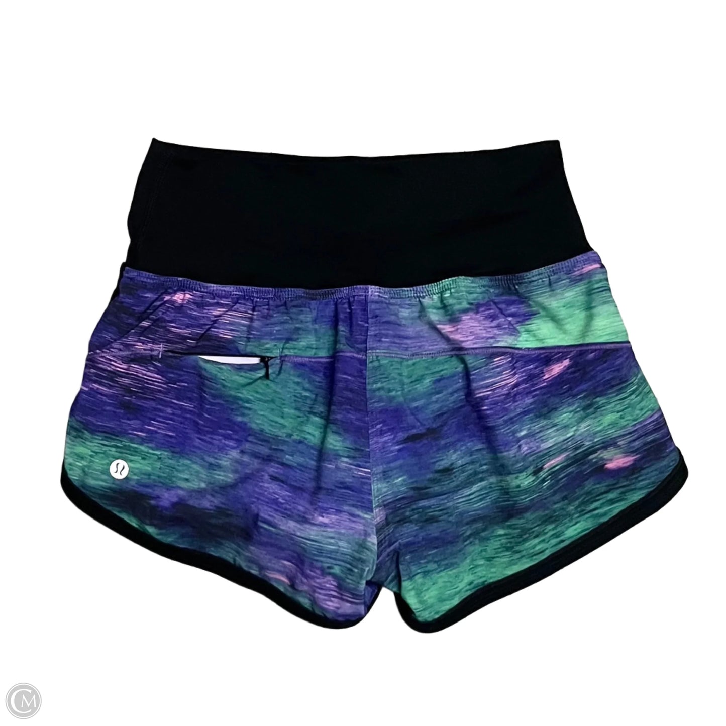 Athletic Shorts By Lululemon In Green & Purple, Size: 4