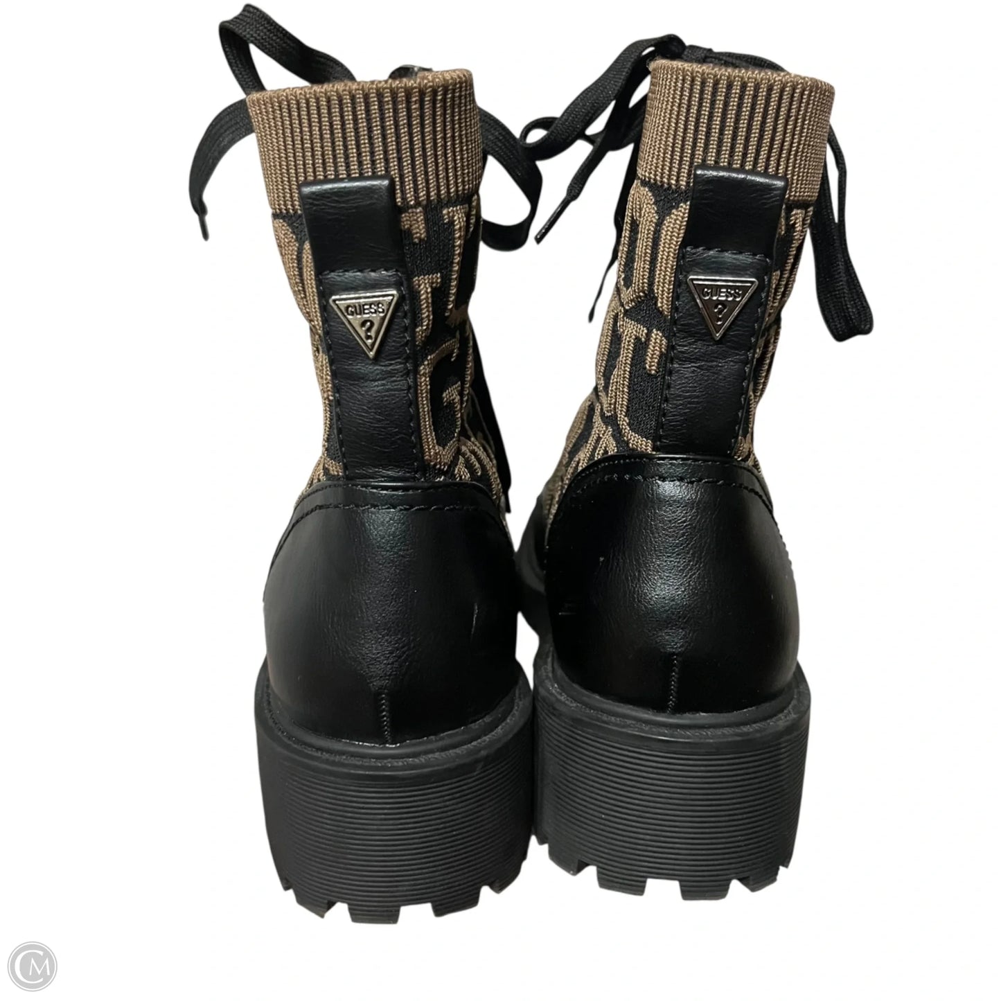 Boots Combat By Guess In Black & Tan, Size: 6