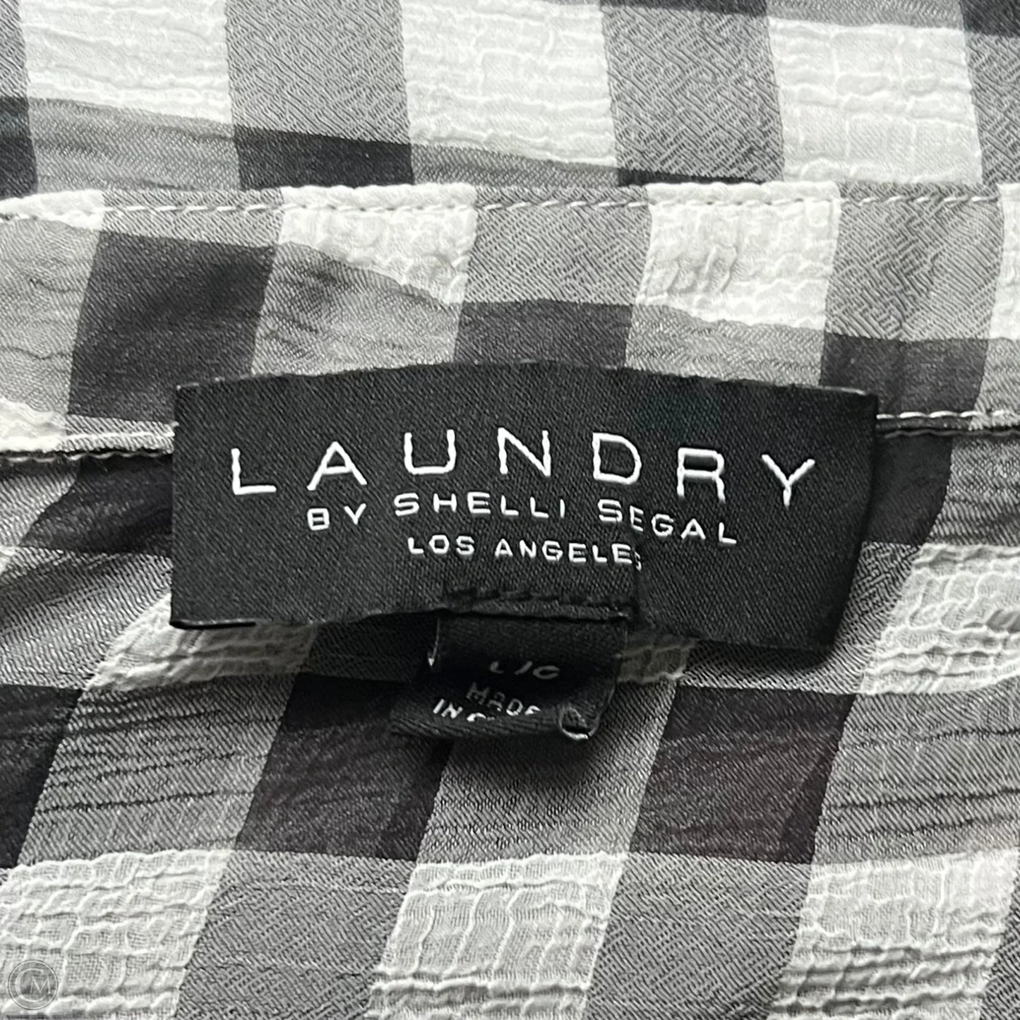 Top Short Sleeve By Laundry In Plaid Pattern, Size: L
