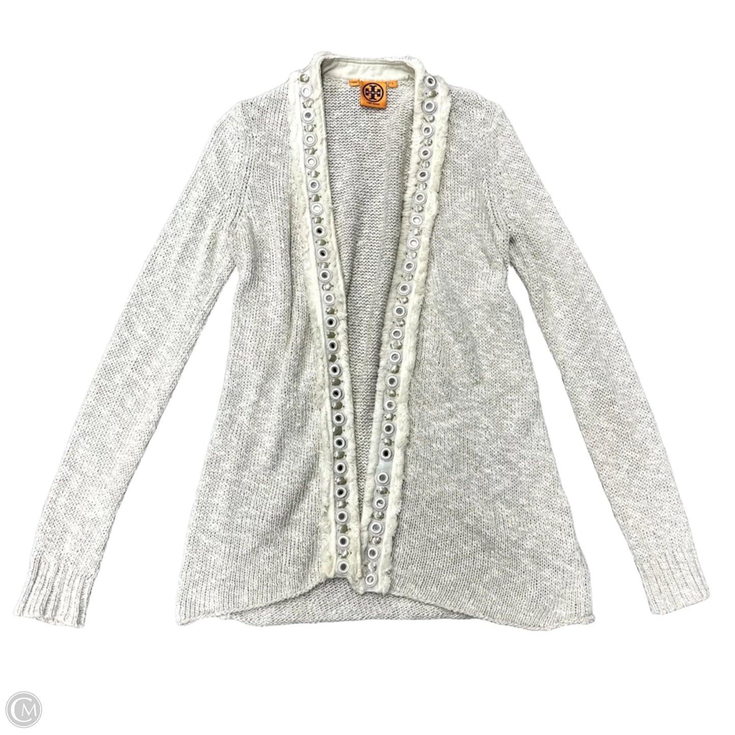 Sweater Cardigan Designer By Tory Burch In Cream, Size: S
