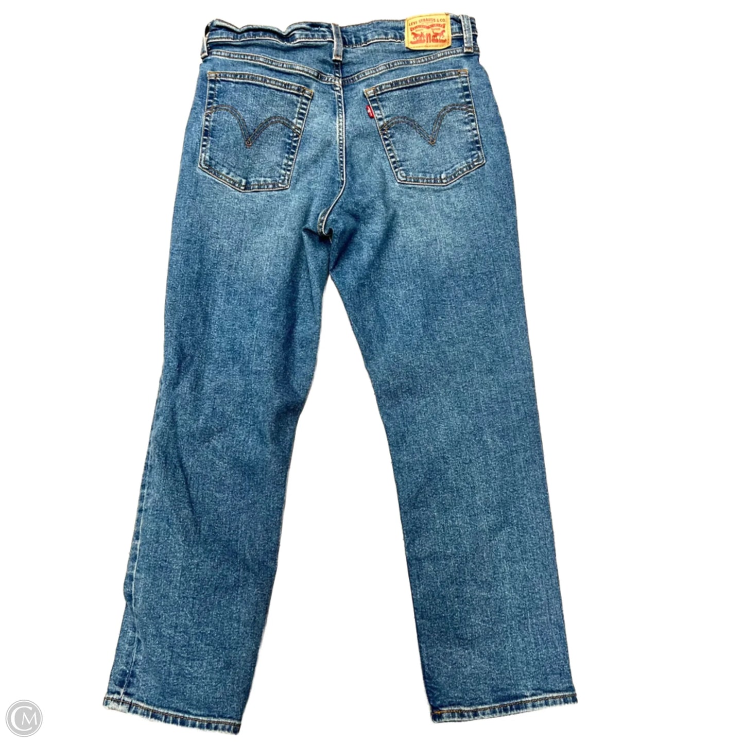 Jeans Straight By Levis In Blue Denim, Size: 14