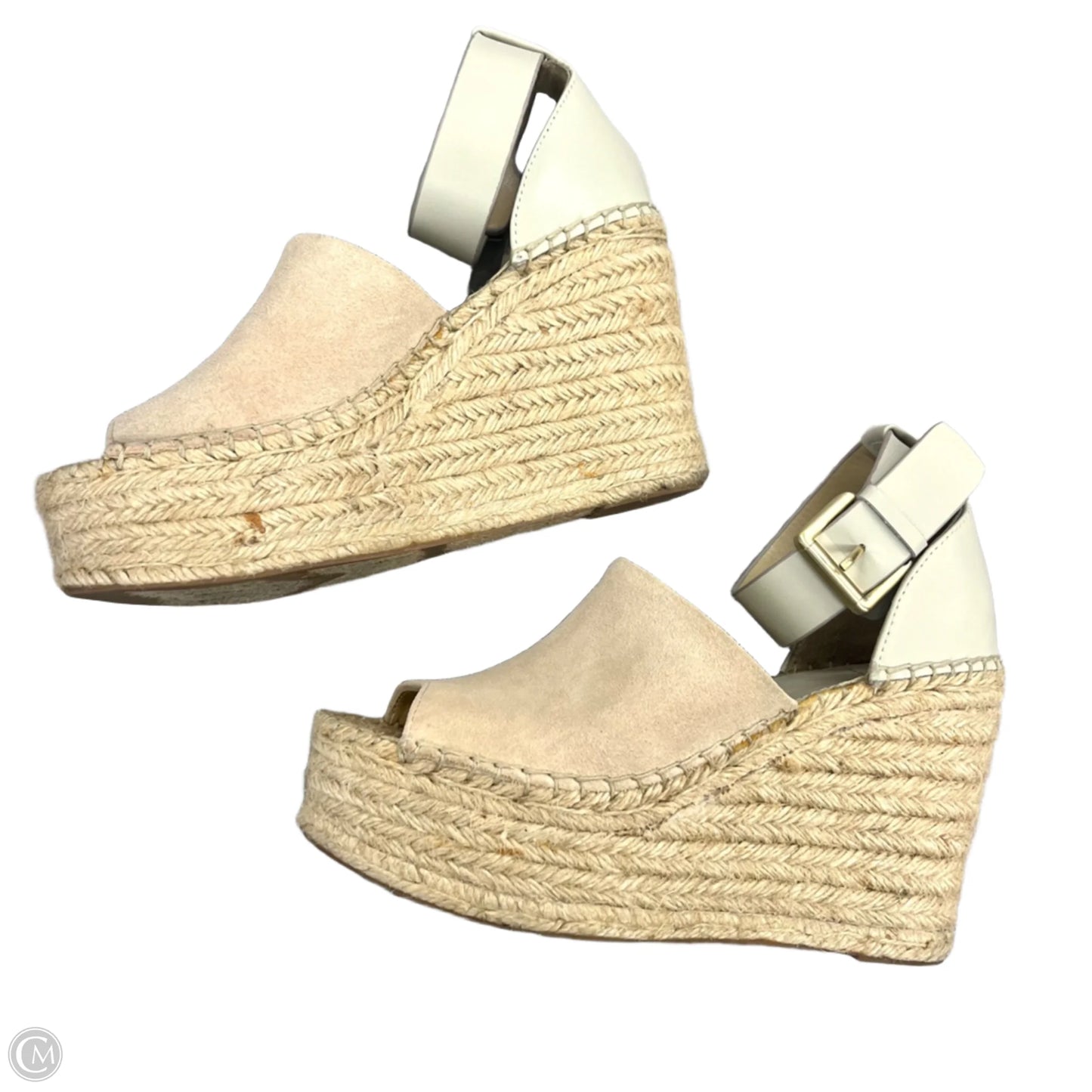 Sandals Heels Wedge By Marc Fisher In Cream, Size: 6.5