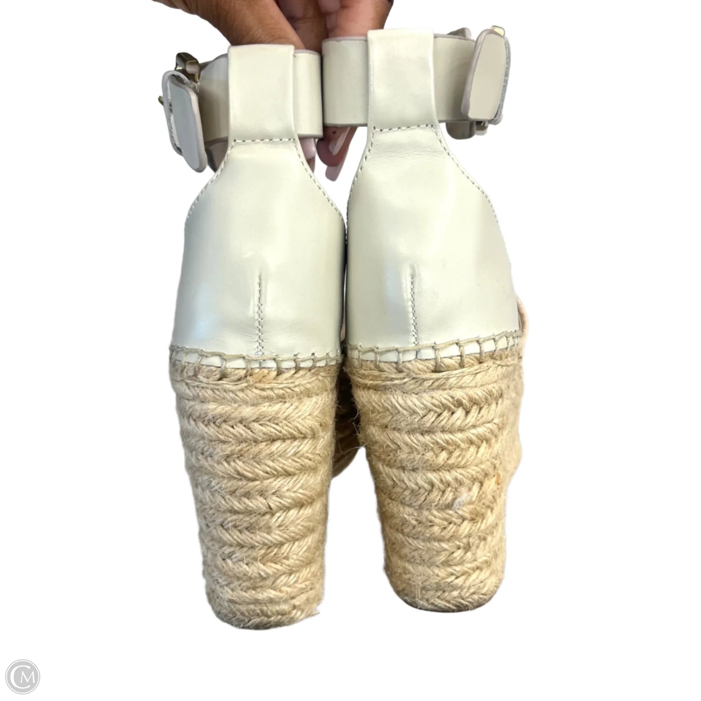 Sandals Heels Wedge By Marc Fisher In Cream, Size: 6.5