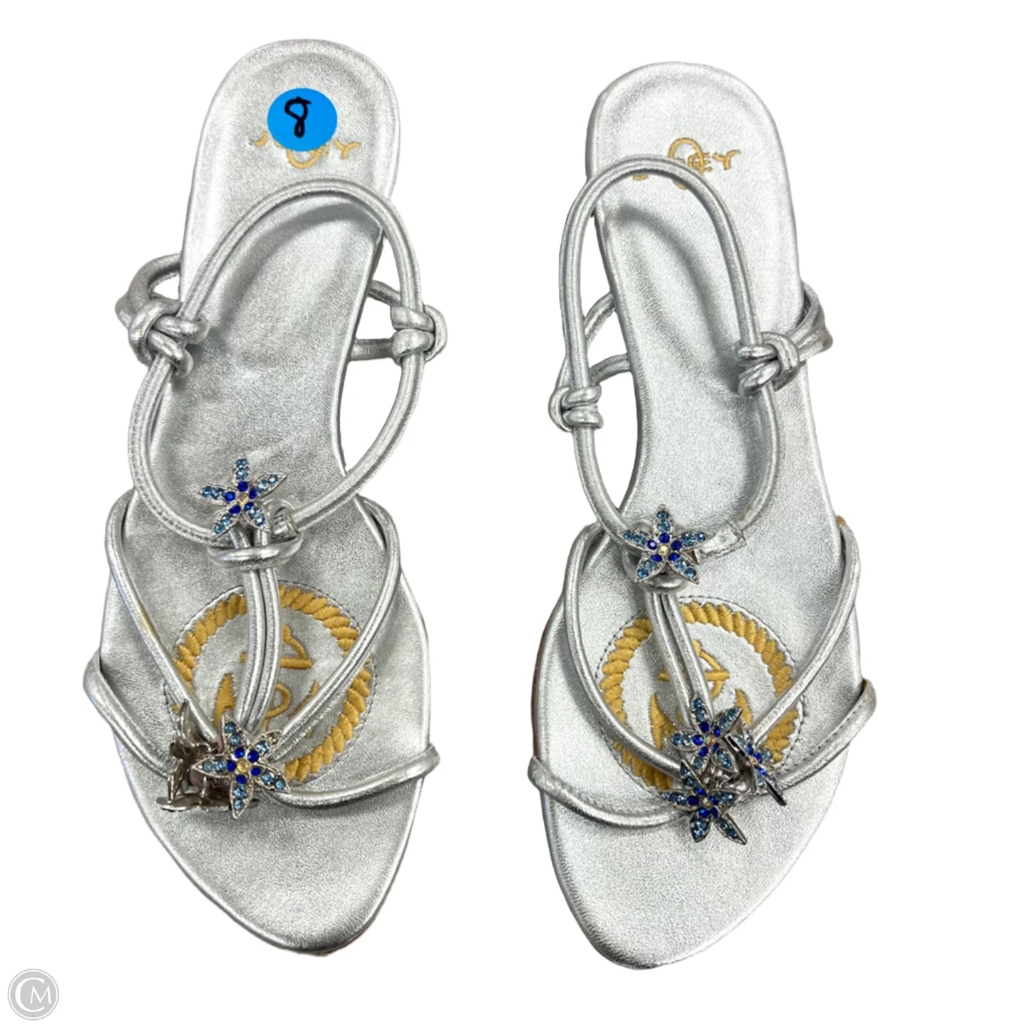 Sandals Flats By Joey In Silver, Size: 8