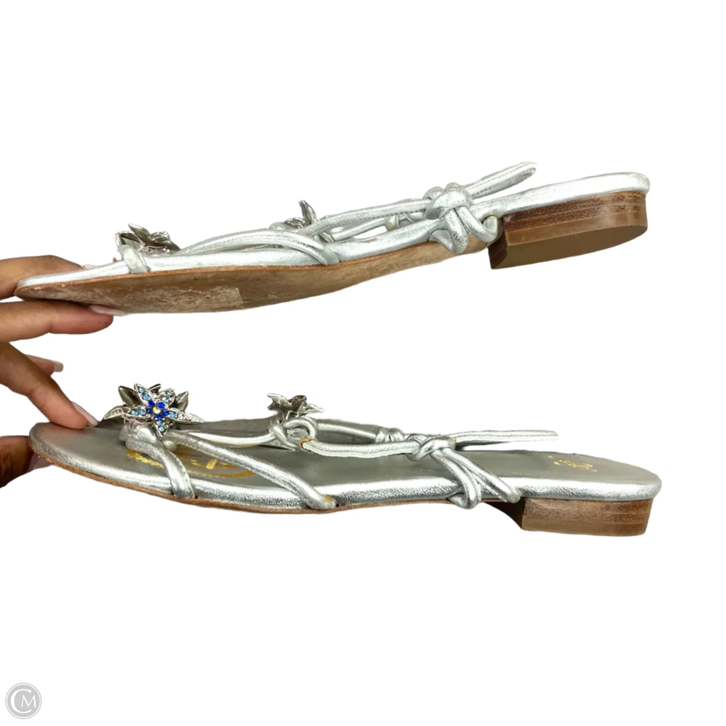 Sandals Flats By Joey In Silver, Size: 8