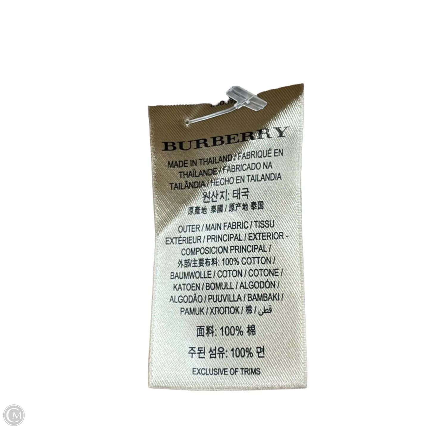 Top Long Sleeve Luxury Designer By Burberry In Plaid Pattern, Size: M