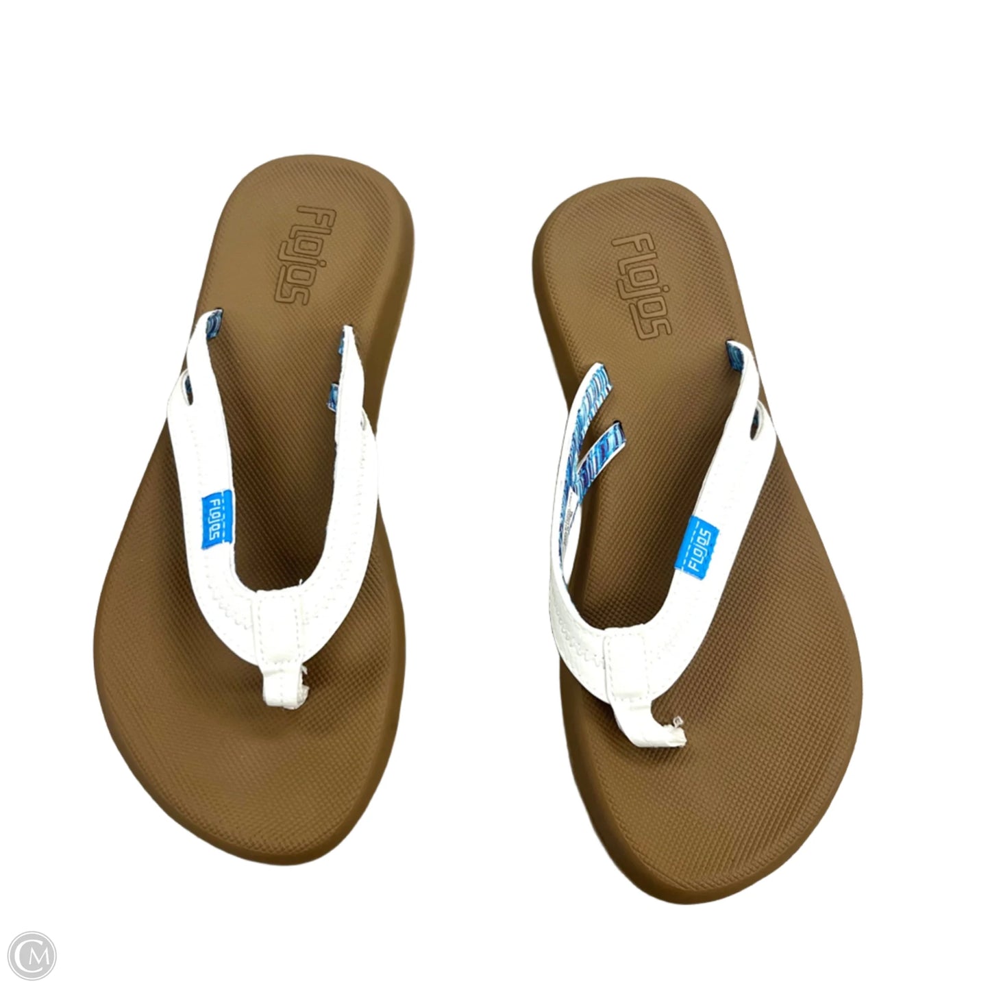 Sandals Flats By Flojos In Tan & White, Size: 7