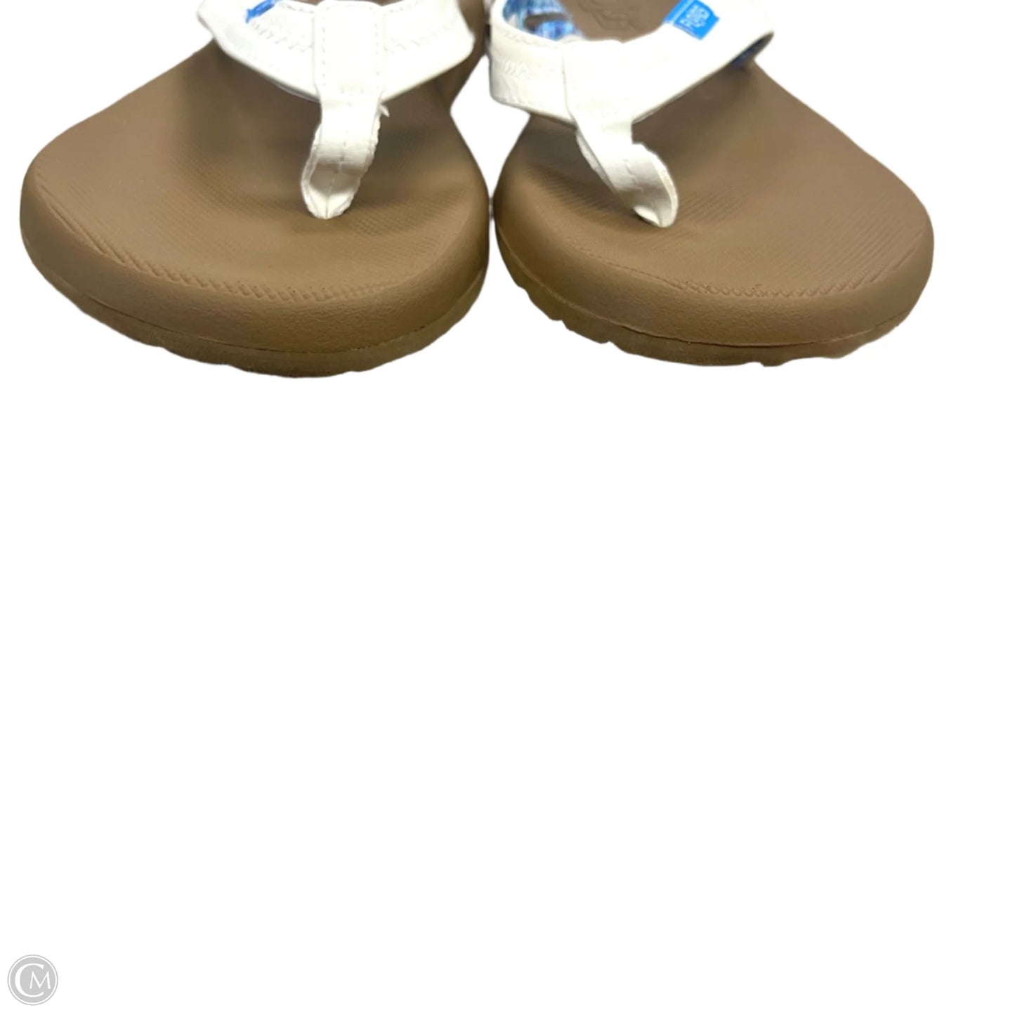 Sandals Flats By Flojos In Tan & White, Size: 7