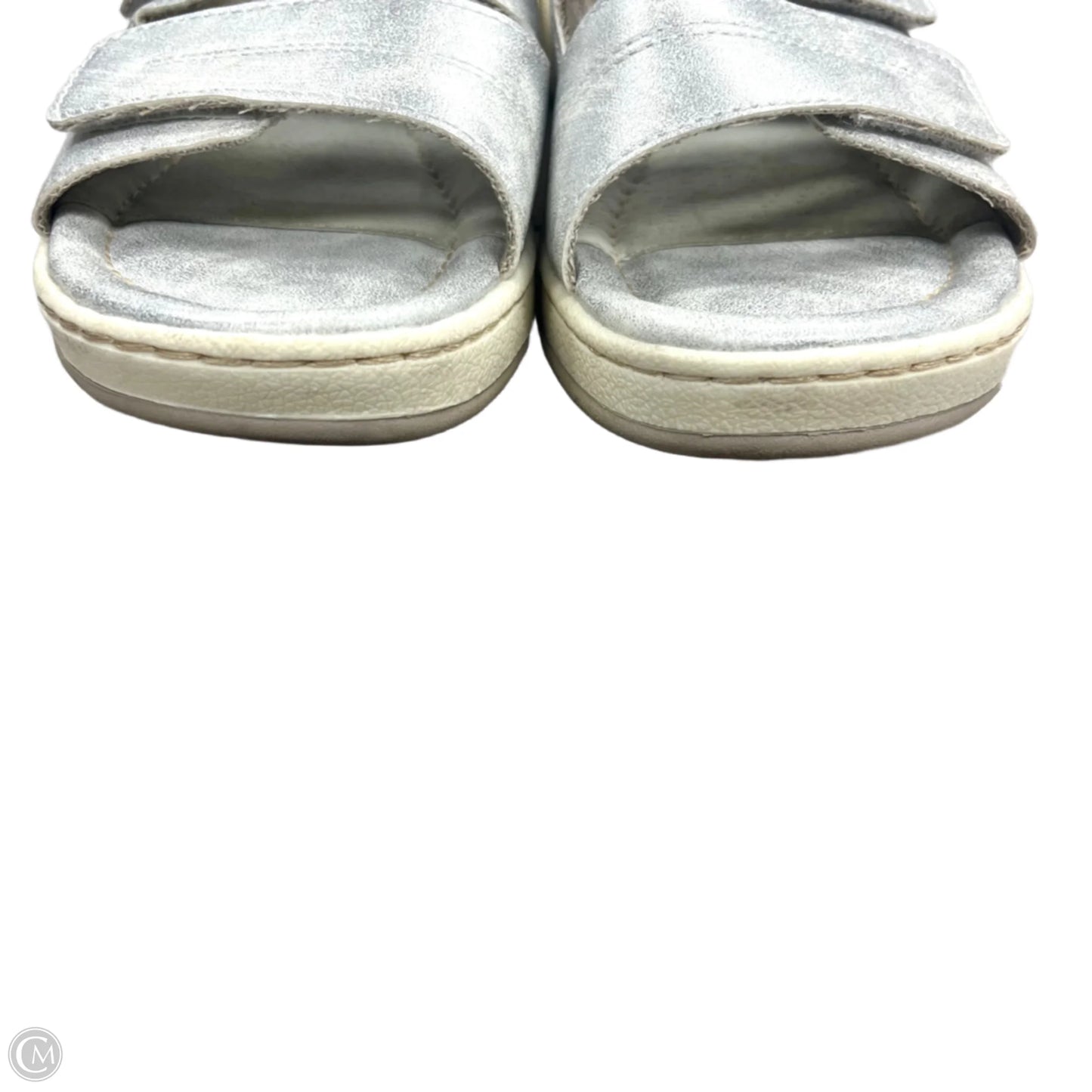 Sandals Heels Platform By Footflex In Silver, Size: 7