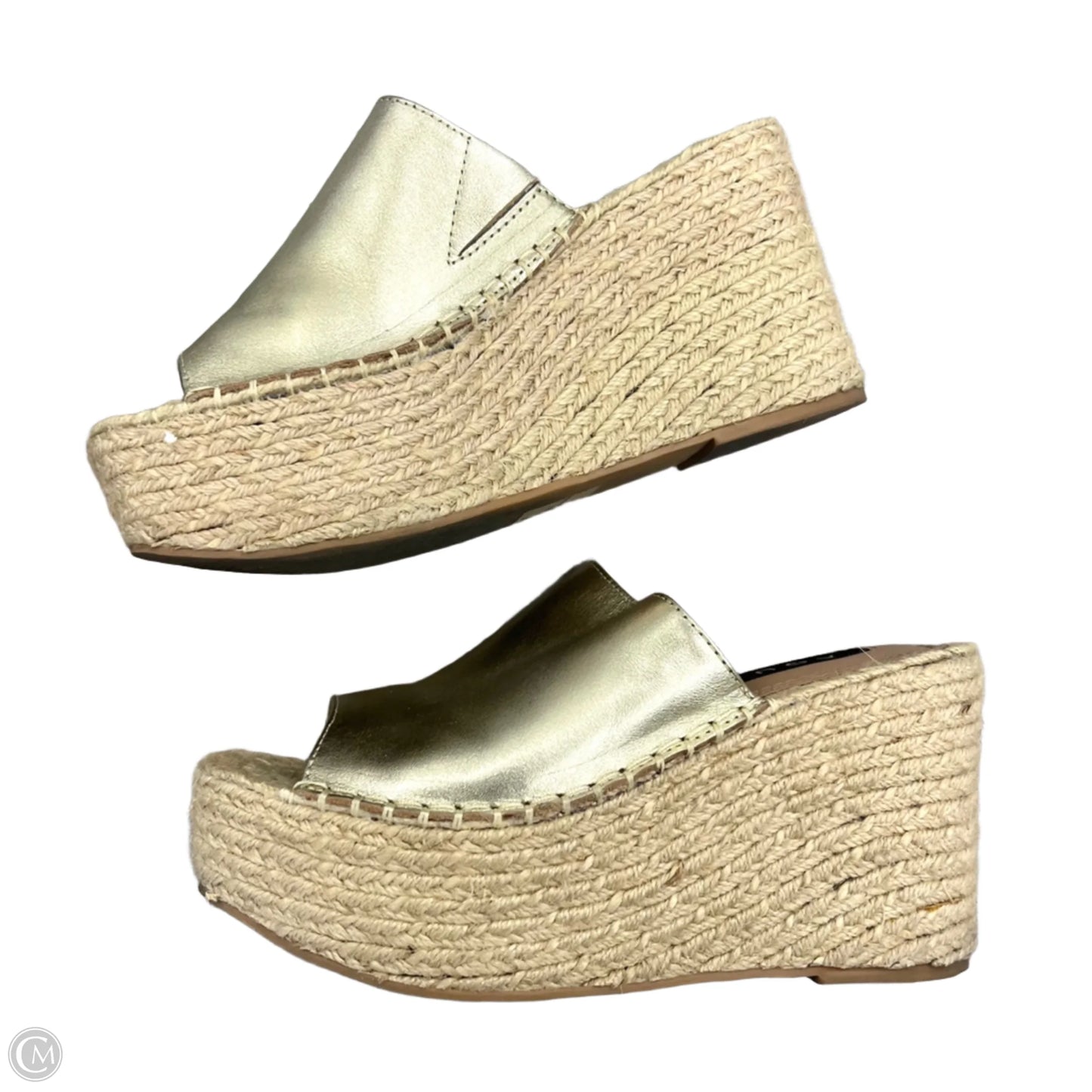 Sandals Heels Wedge By Aqua In Gold, Size: 6