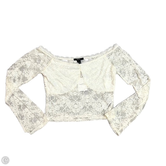 Top Long Sleeve By Forever 21 In Cream, Size: Xl