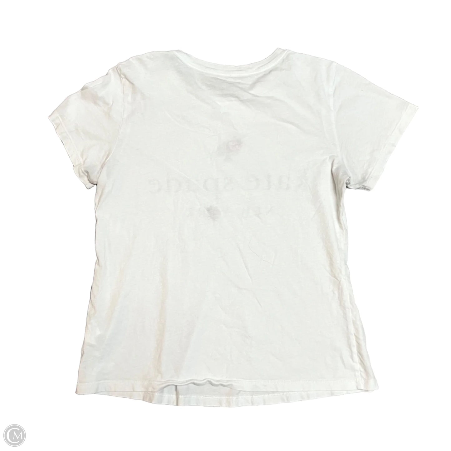 Top Short Sleeve Designer By Kate Spade In White, Size: M