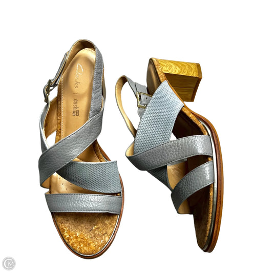 Sandals Heels Block By Clarks In Grey, Size: 7.5