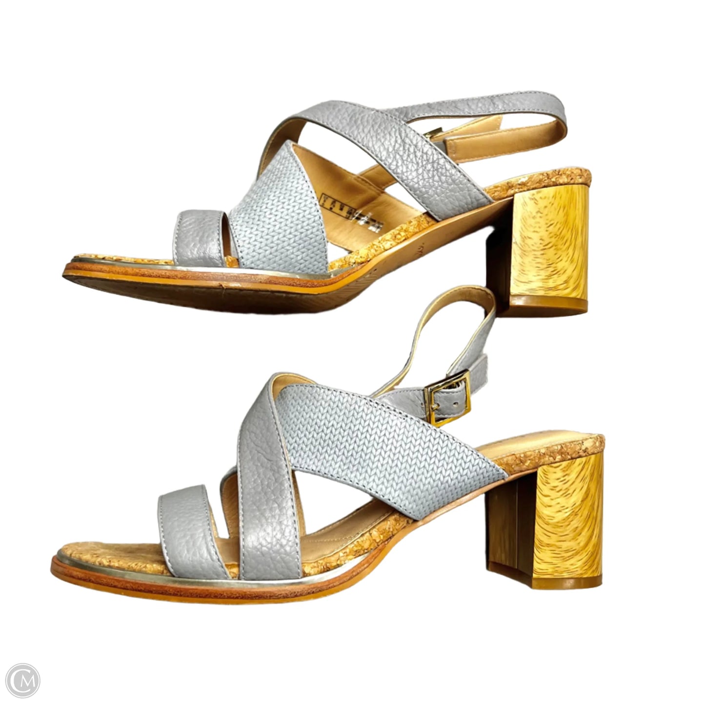 Sandals Heels Block By Clarks In Grey, Size: 7.5