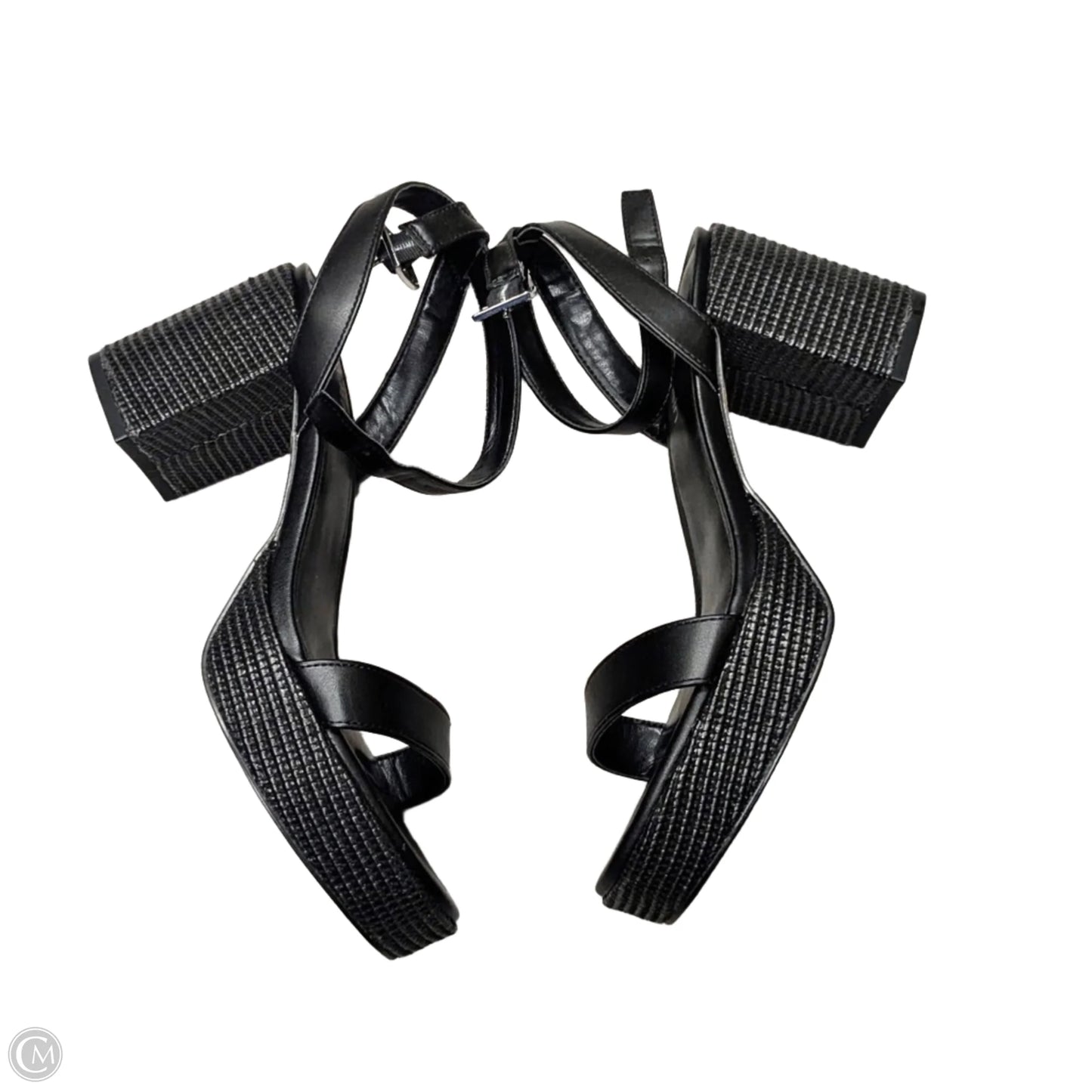 Sandals Heels Block By Calvin Klein In Black, Size: 7.5