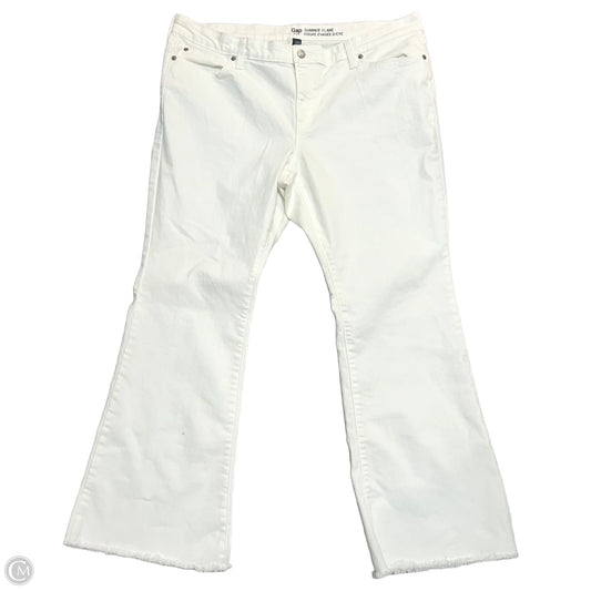 Jeans Flared By Gap In White Denim, Size: 18