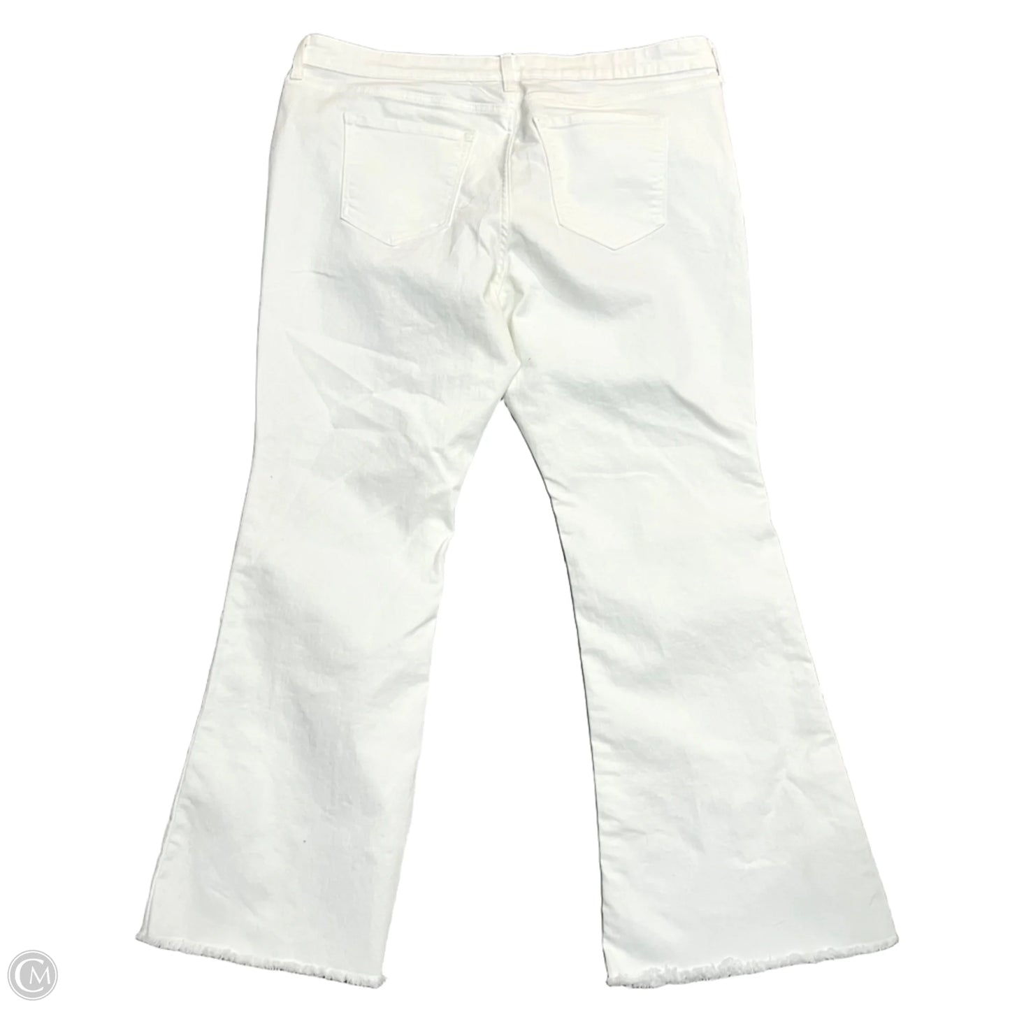 Jeans Flared By Gap In White Denim, Size: 18