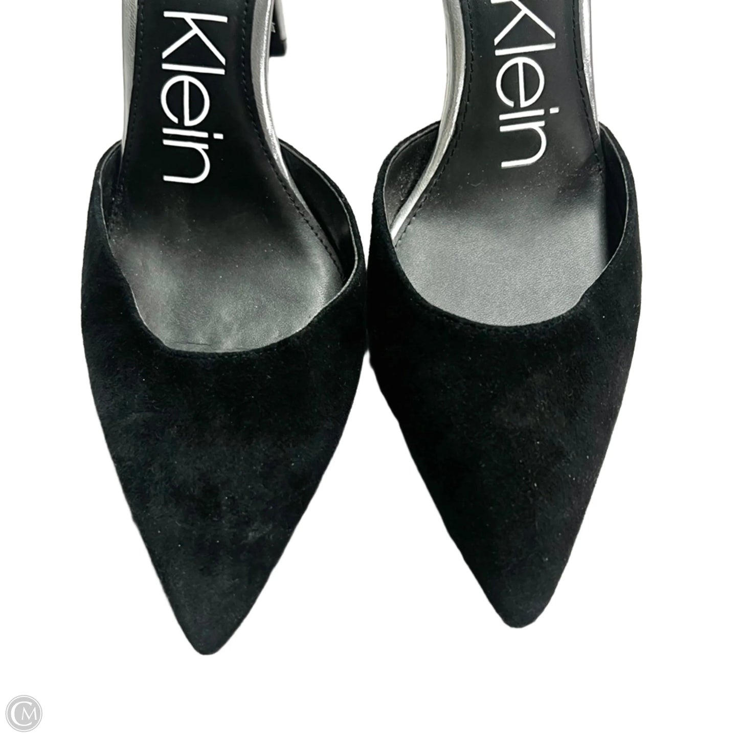 Shoes Heels Stiletto By Calvin Klein In Black & Silver, Size: 8.5