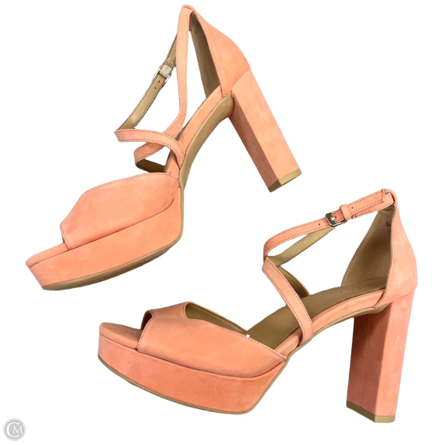 Sandals Heels Block By Naturalizer In Peach, Size: 12