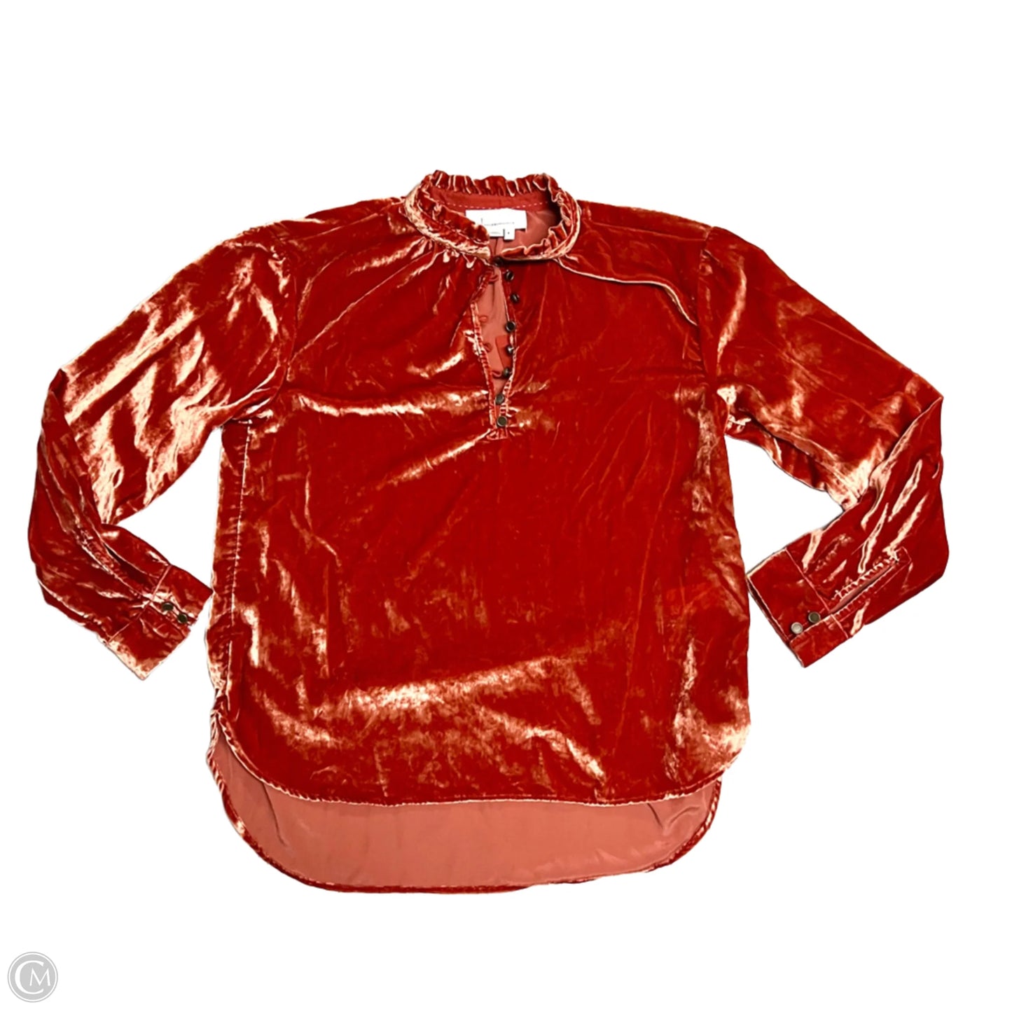 Top Long Sleeve By Anthropologie In Orange, Size: S