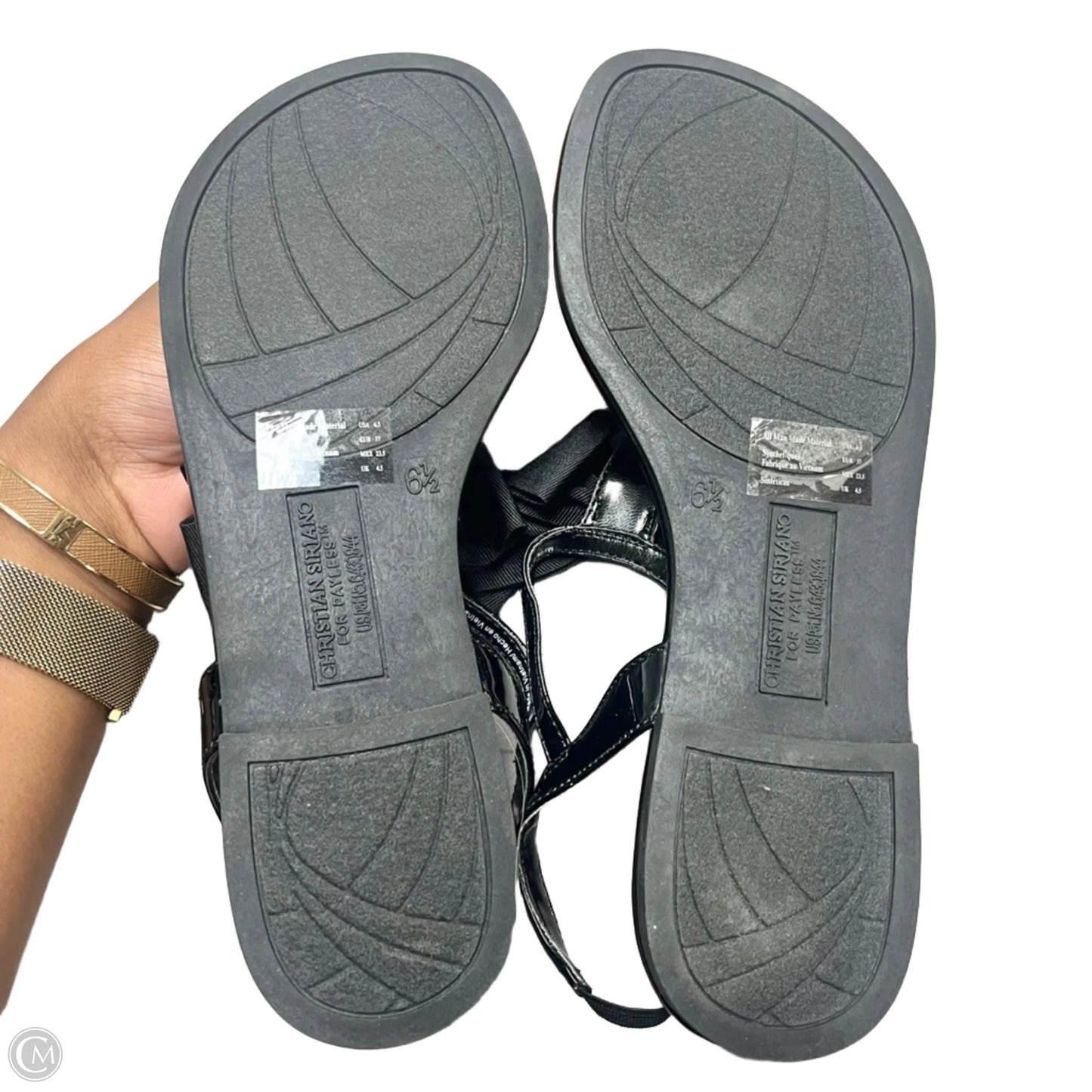 Sandals Flats By Christian Siriano In Black, Size: 6.5