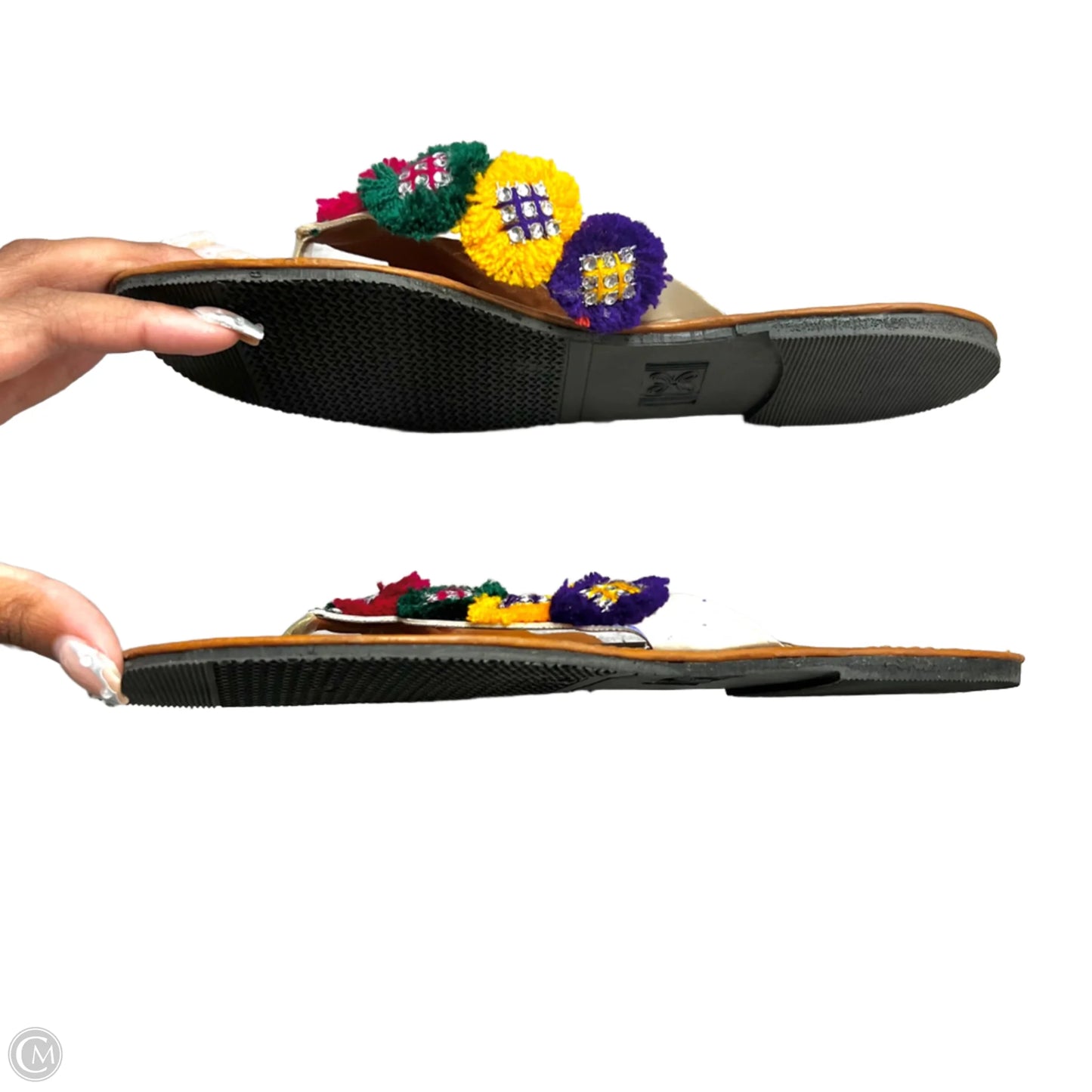 Sandals Flats By Fine In Green & Purple, Size: 6