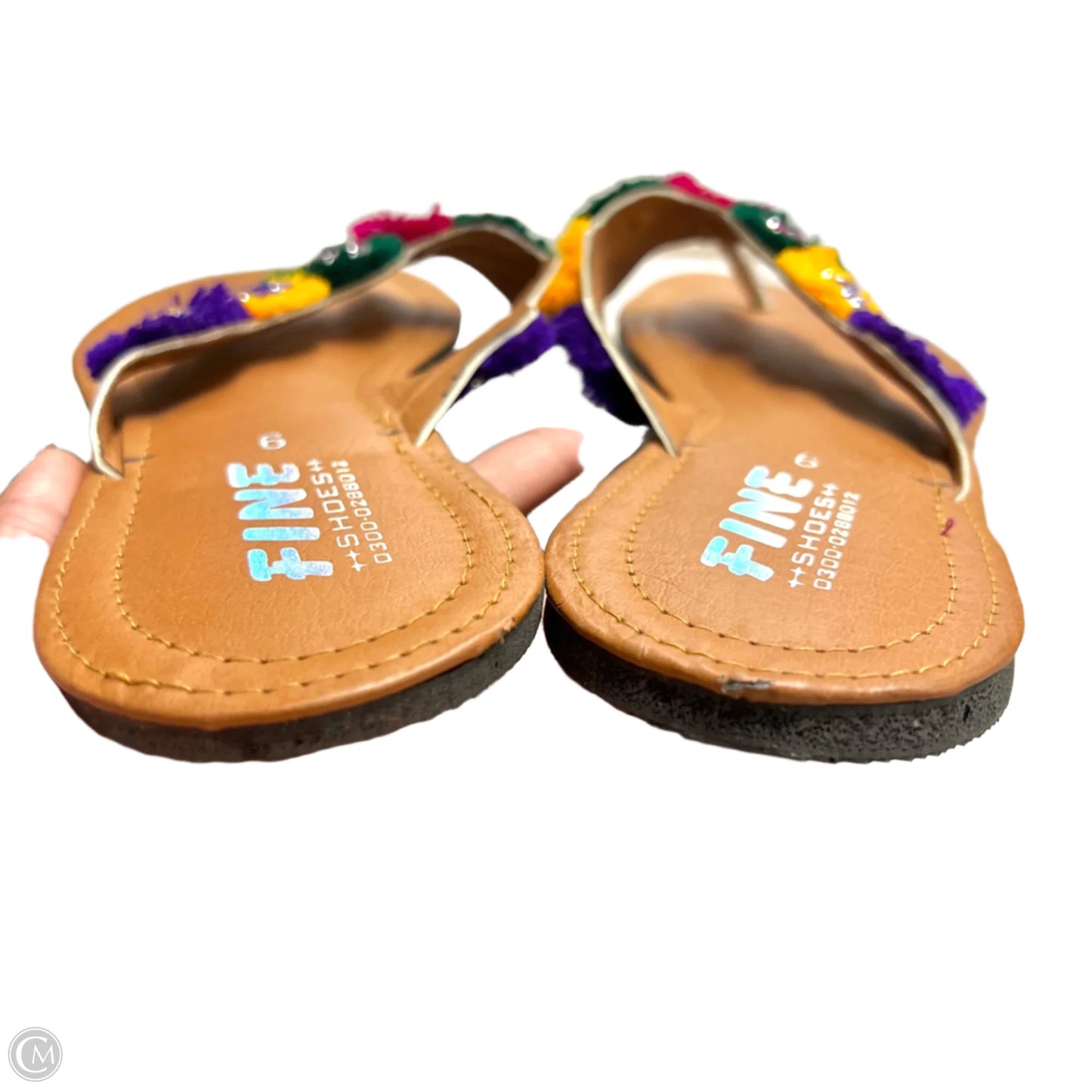 Sandals Flats By Fine In Green & Purple, Size: 6
