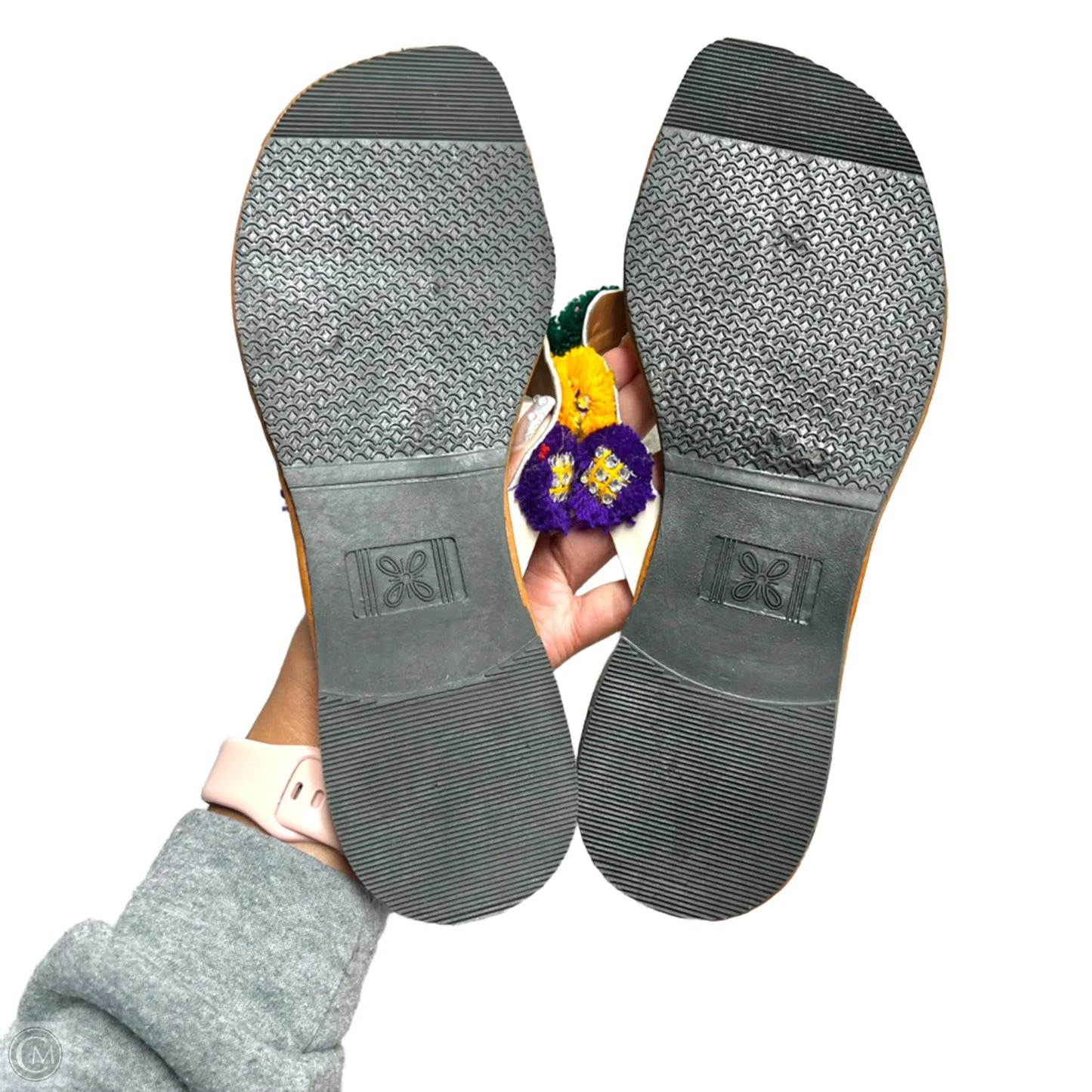 Sandals Flats By Fine In Green & Purple, Size: 6