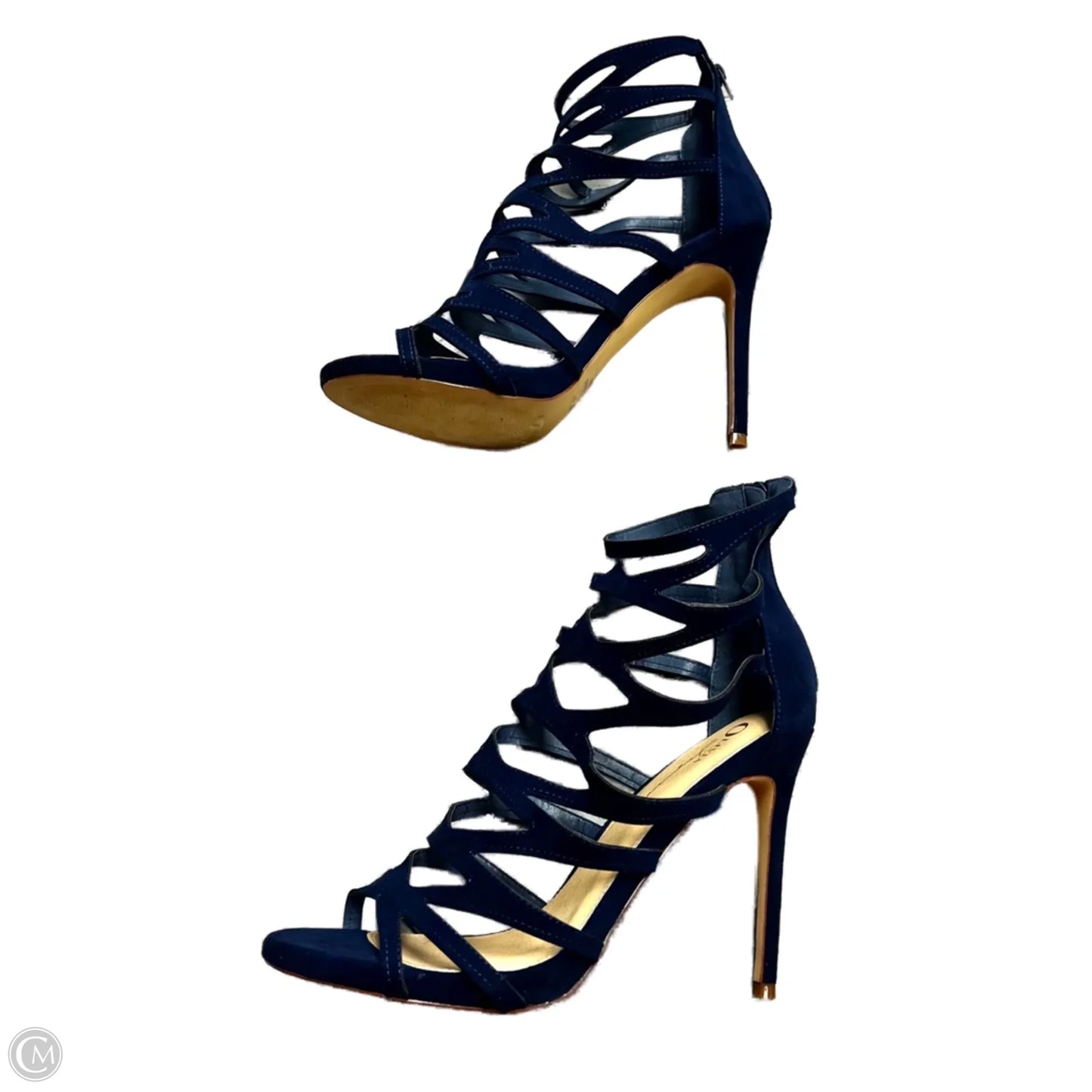 Sandals Heels Stiletto In Navy, Size: 11