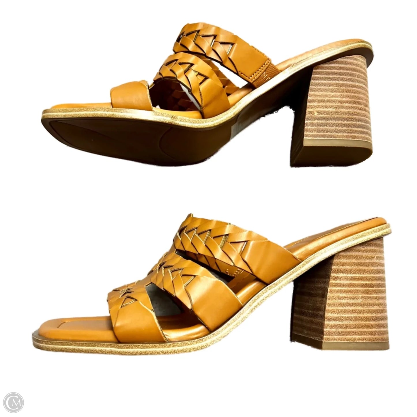 Sandals Heels Block By Marc Fisher In Tan, Size: 8.5