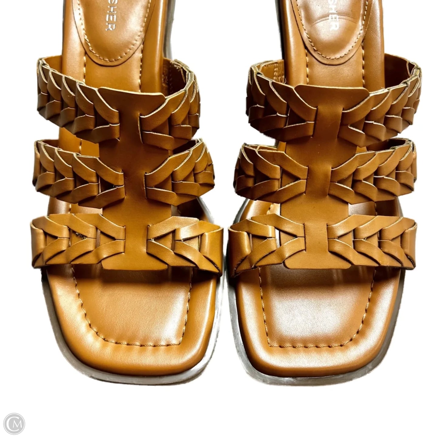 Sandals Heels Block By Marc Fisher In Tan, Size: 8.5
