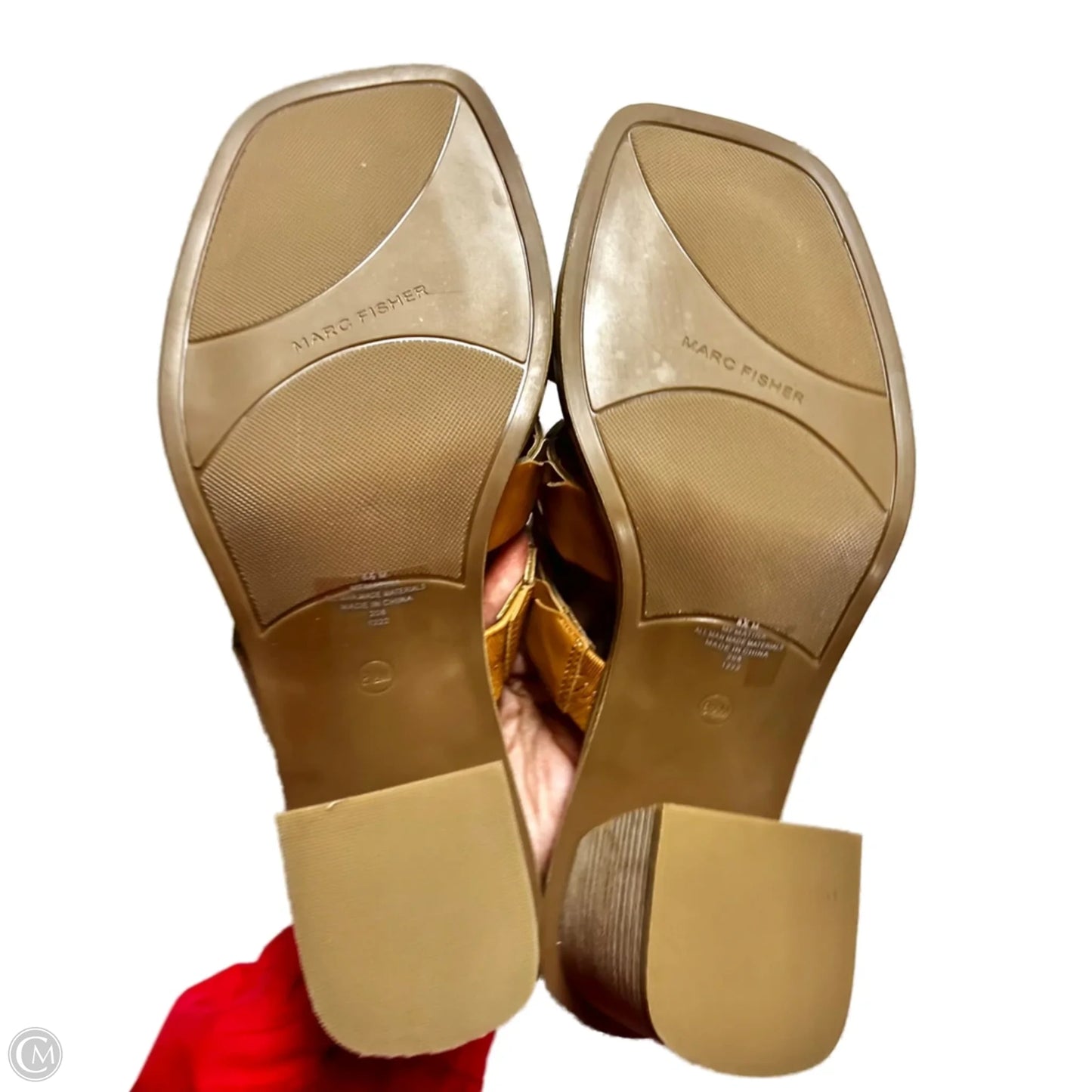 Sandals Heels Block By Marc Fisher In Tan, Size: 8.5