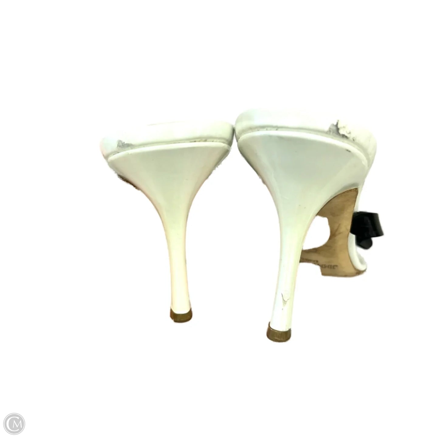 Sandals Luxury Designer By Jimmy Choo In Black & White, Size: 10.5